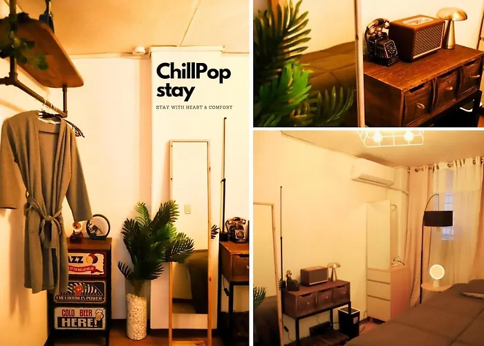 公寓 Chillpop Stay, Sinchon Station, 1f, 4ppl, 2br, Hongdae, Private